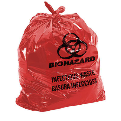 선상저밀도폴리에틸렌 빨간 임상적 쓰레기백, 30*36 &quot; 의료 폐기물 오물 처리 주머니