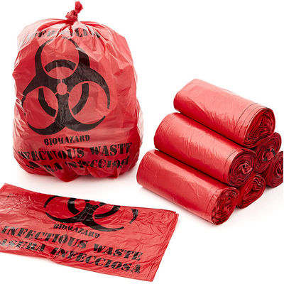 미생물에 의해 분해된 빨간 19*23in 오토크래이버블 생물학적 위험 쓰레기 가방